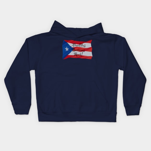 Abuelitas Boricuas Rock! Kids Hoodie by gldomenech